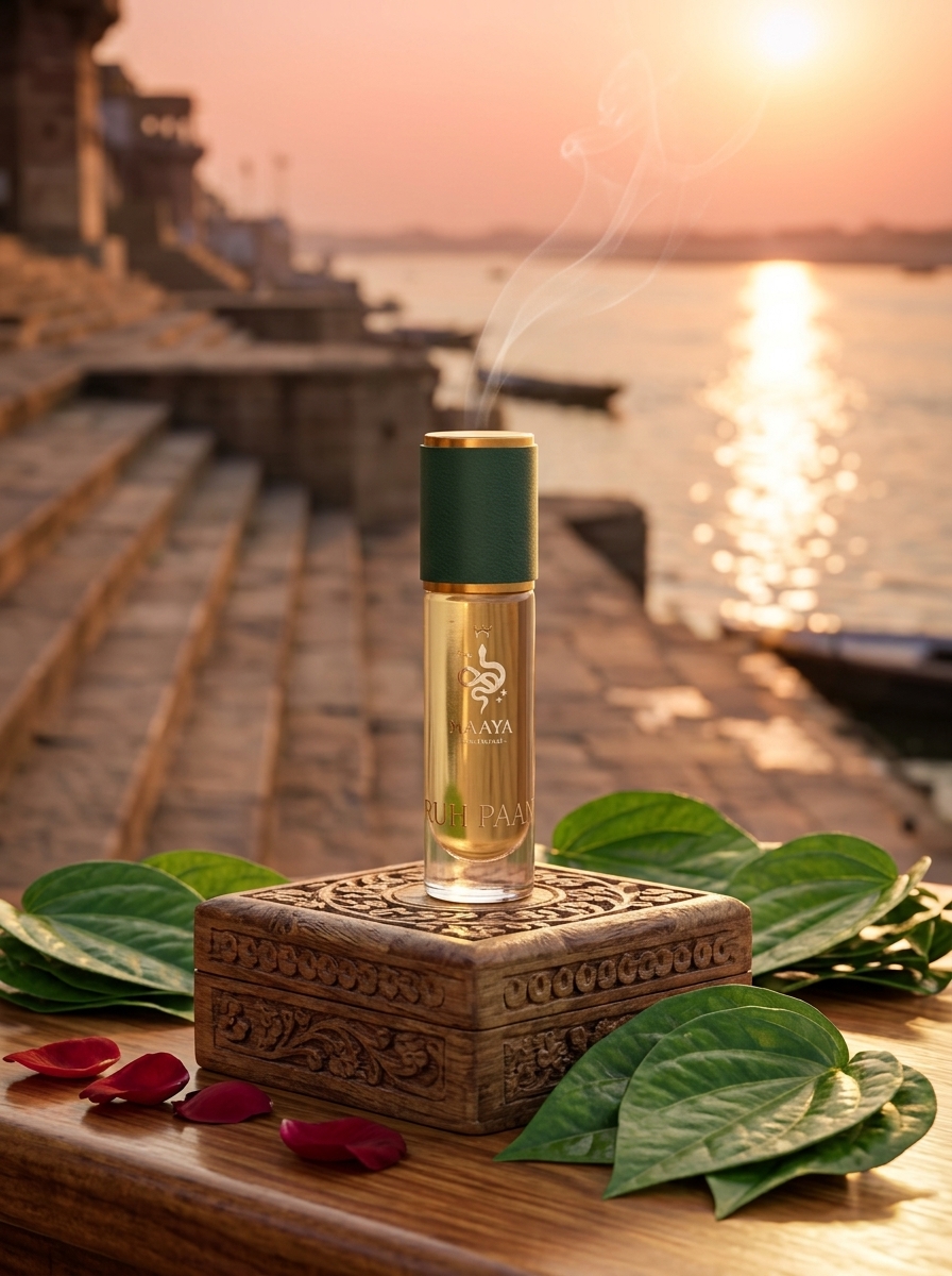 The Love of Benaras - Pure Betel Leaf Attar Oil / شق بنارس روح البان - Ishq Benares Ruh Al-Paan. - Image 2